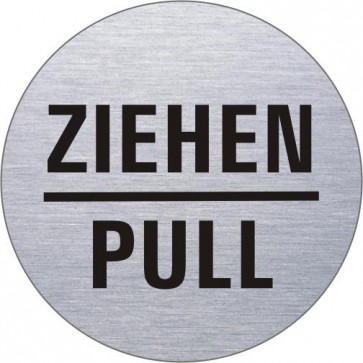 ZIEHEN/PULL Edelstahlschild 39081