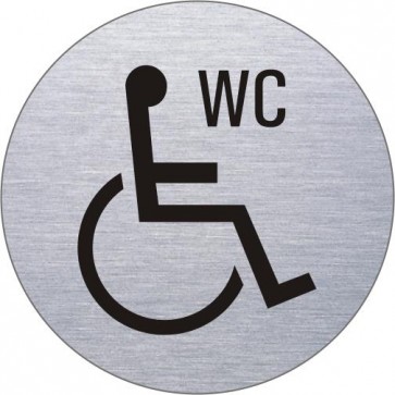 Rollstuhl WC Edelstahlschild 8477