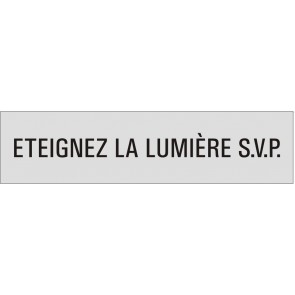 ETEIGNEZ LA LUMIÈRE S.V.P. Aluminiumschild 27187-E