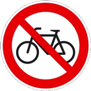 Verbotsschild Fahrrad verboten