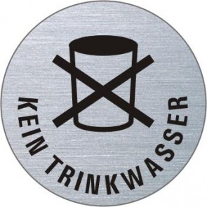 KEIN TRINKWASSER Edelstahlschild 7285